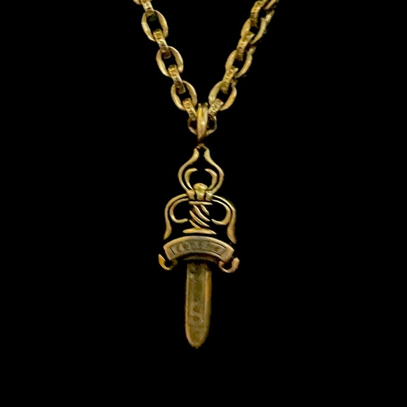 RARE Chrome Harts Double Sided Dagger pendant